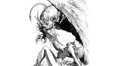 Dragons drawings fantasy art grayscale