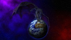 Dragons Earth planets outer space artwork fantasy art