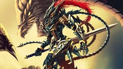 Dragons fantasy art yu-gi-oh armored suit