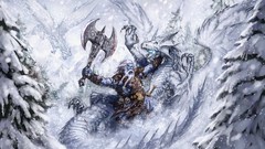 Dragons fight Pathfinder Warriors fantasy art