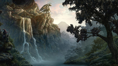 Dragons forests cliffs waterfalls