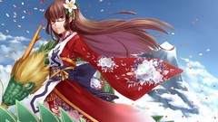 Dragons glasses brunettes meganekko hair ornaments Japanese 