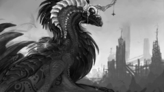 Dragons grayscale Animals