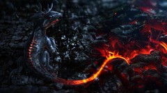 Dragons lava artwork fantasy art