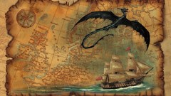 Dragons Maps artwork fantasy art sail ship