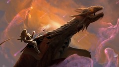 Dragons rider Warriors spears artwork fantasy art JoeJesus 