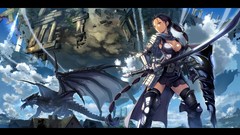 Dragons ruins Swords shields long hair Nexon Games Vindictus 
