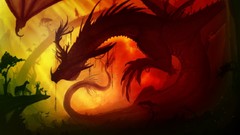 Dragons shadows fantasy art