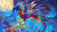 Dragons static fantasy art coral reef