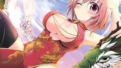 Dragons stockings anime girls touhou cleavage boobs soft 
