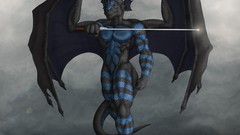 Dragons swordsman fantasy art