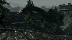 Dragons the elder scrolls v skyrim eating guard
