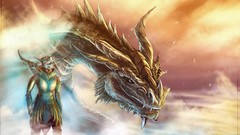 Dragons the elder scrolls v skyrim fan art video games fantasy 