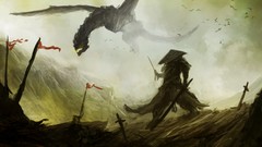 Dragons Warriors battles artwork fantasy art