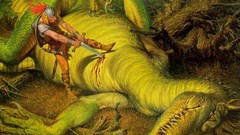 Dragons Warriors Swords fantasy art beowulf Darrell K Sweet