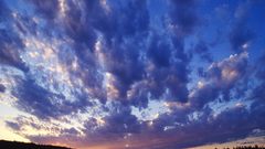 Dramatic sunset over blue