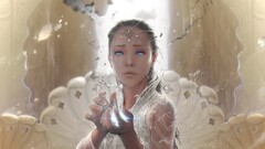 drawing fantasy art illustration fantasy girl Women blue eyes