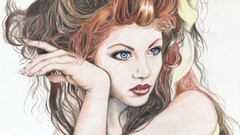 drawing Women face artwork portrait red lipstick lipstick