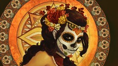 Drawings brown eyes brunettes day of the dead fantasy art