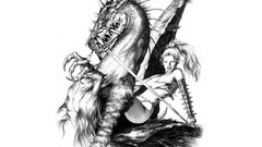 Drawings fantasy art grayscale