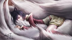 Drawings League of Legends ahri fox girls