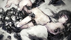 Drawings long hair anime girls black hair