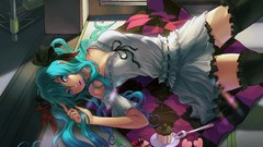 Drawn dress cookies Ribbons stockings anime girls hatsune miku 
