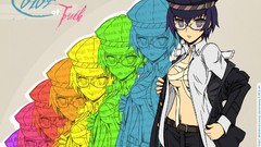 Drawn glasses hats multicolor anime girls persona 4 meganekko 