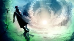 Dreams clouds skies power lines romantically apocalyptic Vitaly 