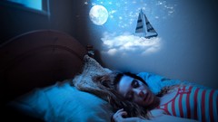 Dreams night children sleeping bedroom little girl