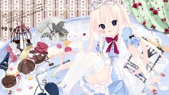 Dress Alice blondes long hair anime girls blue eyes twintails 