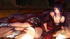 Dress anime girls blue eyes bakemonogatari senjougahara hitagi 