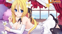 Dress anime girls blue eyes d chara mail cleavage