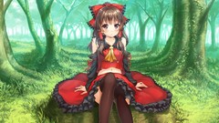 Dress anime girls hakurei reimu touhou forests miko detached 