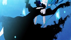 Dress anime girls hatsune miku vocaloid black dress twintails 