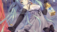 Dress anime girls hatsune miku vocaloid twintails hair 