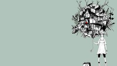 Dress anime girls sayonara zetsubou sensei Simple Background