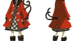 Dress back collar white background earrings chains jackets 