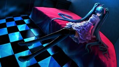 Dress beds hatsune miku vocaloid twintails hair ornaments soft 