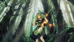 Dress blondes anime girls forests