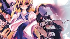 Dress blondes anime girls short hair white dress bangs touhou 