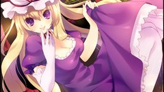 Dress blondes long hair anime girls touhou yakumo yukari 