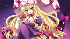 Dress blondes long hair anime girls touhou yakumo yukari video 