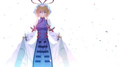 Dress blondes long hair anime girls touhou yakumo yukari video 