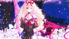 Dress blondes long hair anime girls touhou yakumo yukari video 