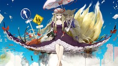 Dress blondes long hair barefoot blue eyes short hair touhou 