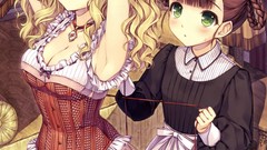 Dress blondes long hair corset blue eyes brunettes maids 