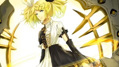 Dress blue eyes short hair vocaloid kagamine rin
