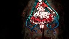 Dress blue hair hatsune miku vocaloid sin