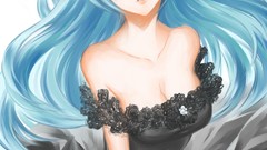 Dress blue hair long hair anime girls blue eyes hatsune miku 